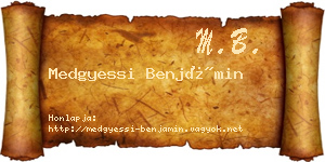 Medgyessi Benjámin névjegykártya